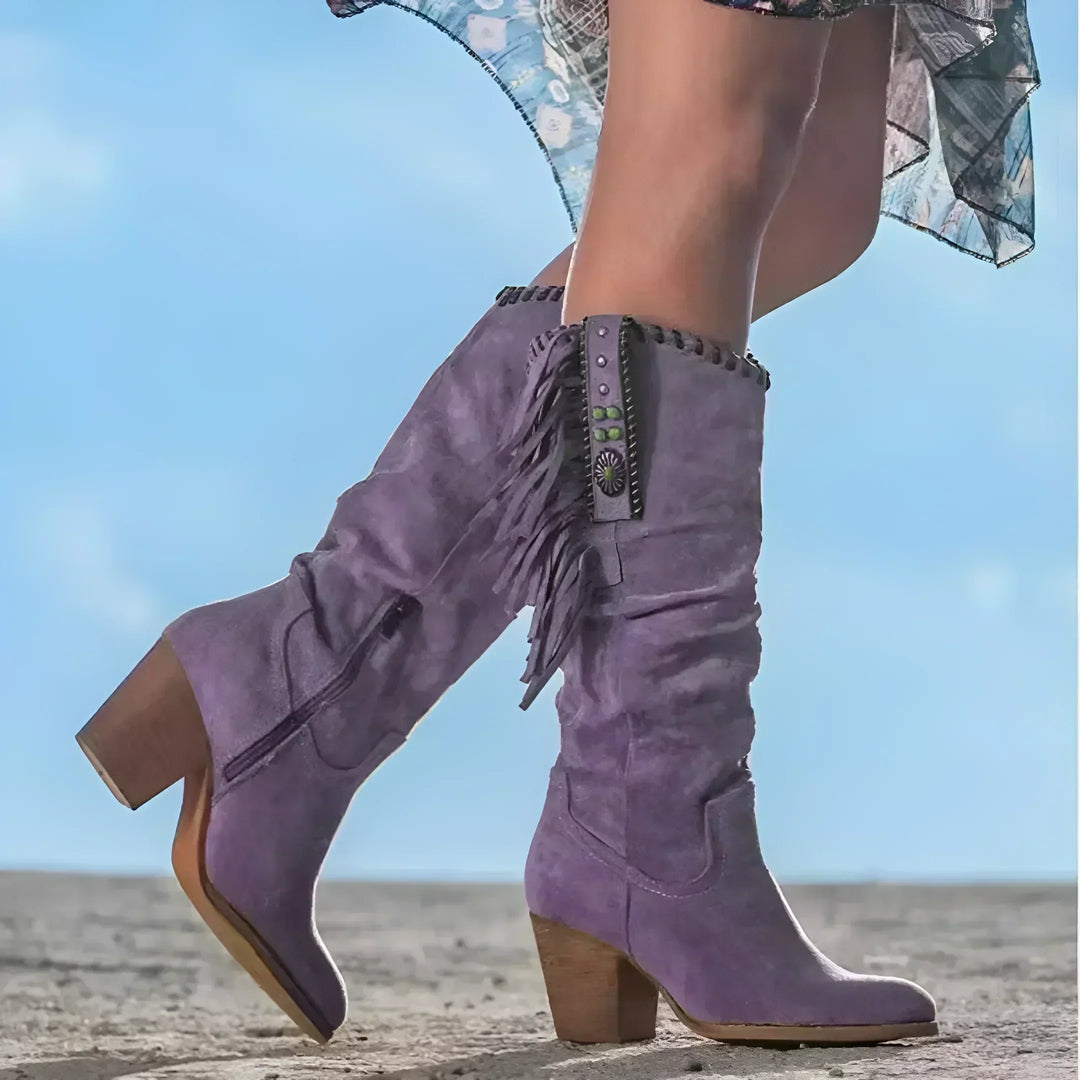 HARLOW™ - Bottes Western Frangées Classiques