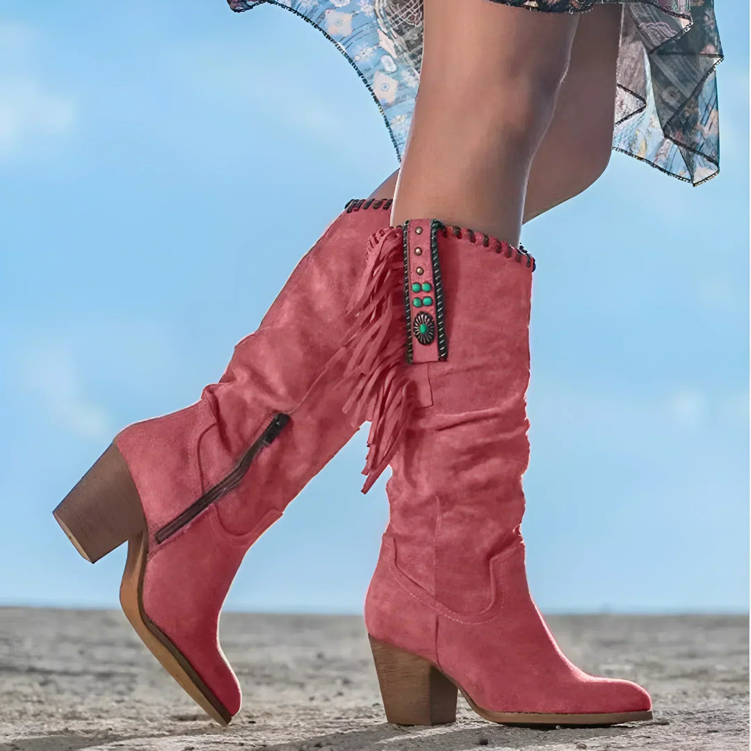 HARLOW™ - Bottes Western Frangées Classiques