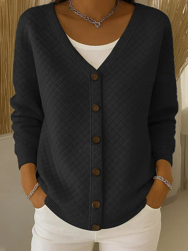 Laverne™ | Cardigan Matelassé à Boutons