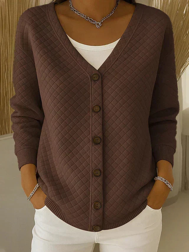 Laverne™ | Cardigan Matelassé à Boutons