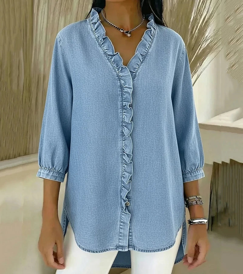 Amara - Blouse en Denim Doux