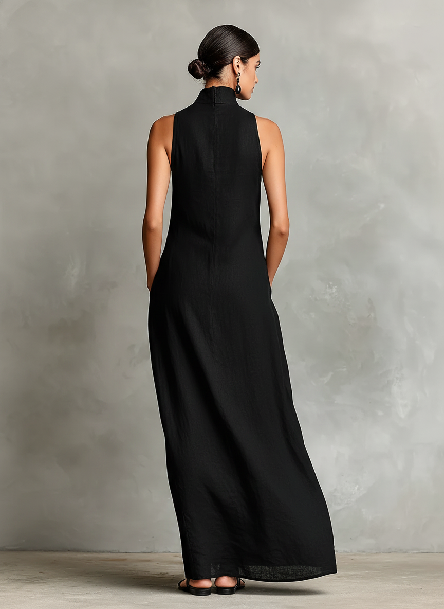 Chiara | Robe Maxi à Col Montant