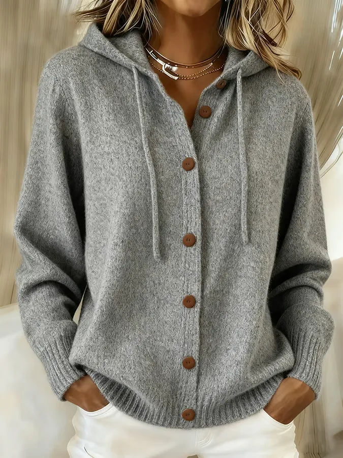 Brenda™ | Cardigan à boutons douillet avec capuche