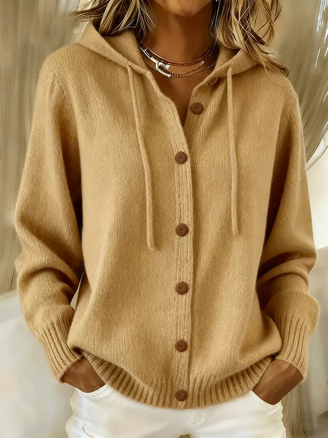 Brenda™ | Cardigan à boutons douillet avec capuche