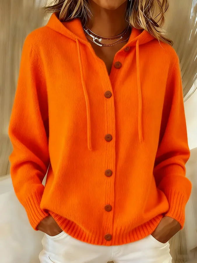 Brenda™ | Cardigan à boutons douillet avec capuche