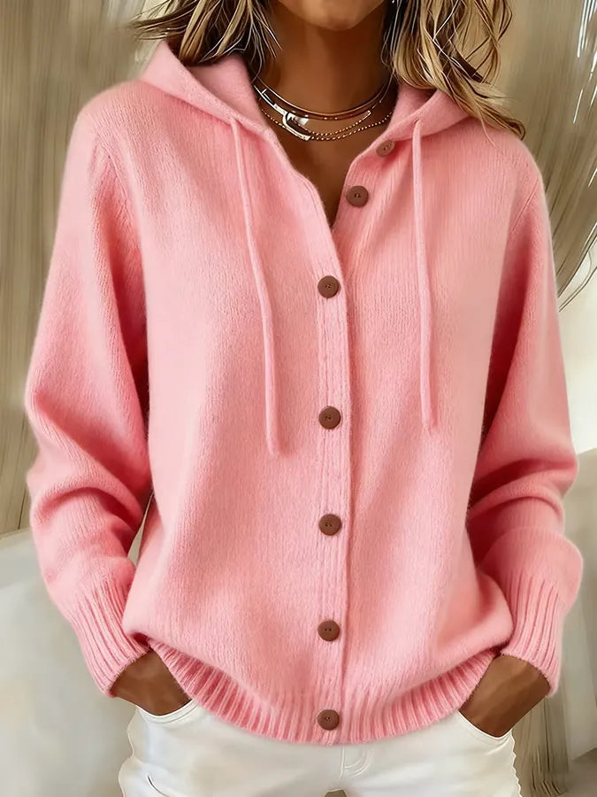 Brenda™ | Cardigan à boutons douillet avec capuche