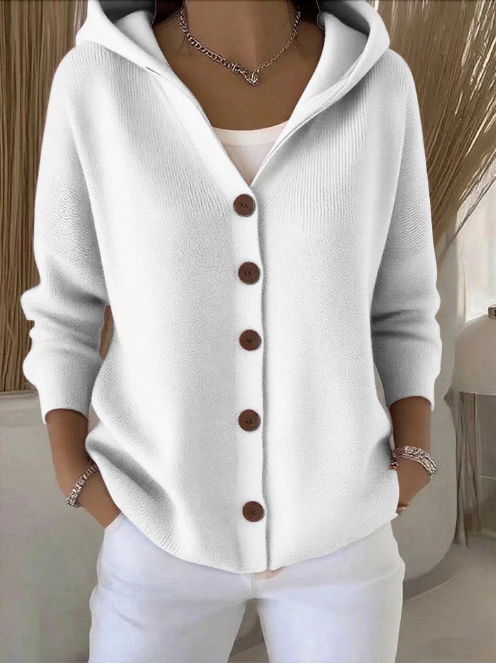 Darienne™ | Cardigan en tricot à capuche et à boutons