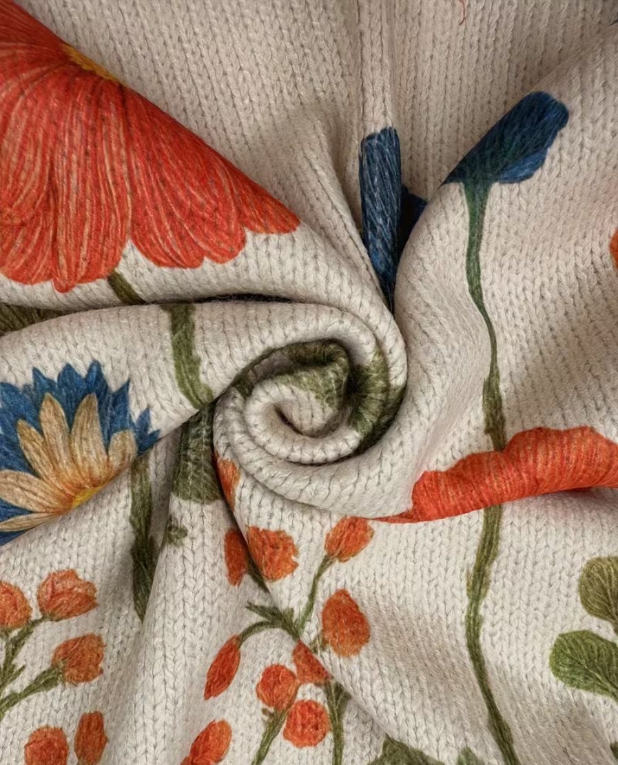 Wrenna™ | Cardigan zippé Prairie de Fleurs Sauvages