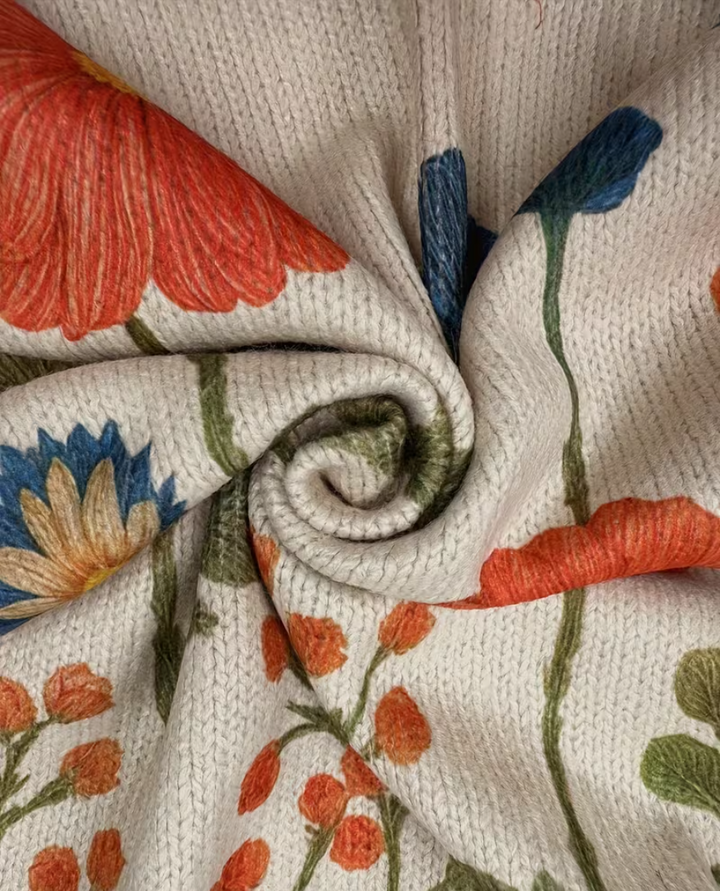 Wrenna™ | Cardigan zippé Prairie de Fleurs Sauvages