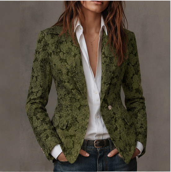 Estelle | Blazer Jacquard Cachemire Ajusté