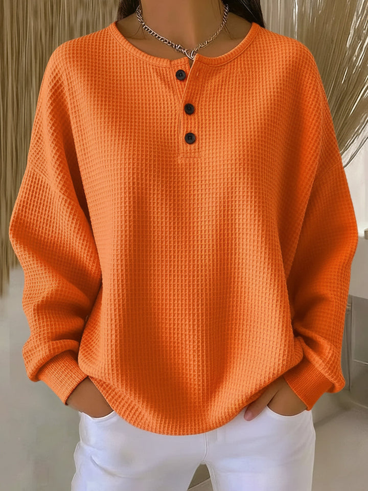 Mirabel™ | Sweat-shirt Henley Waffle Confortable