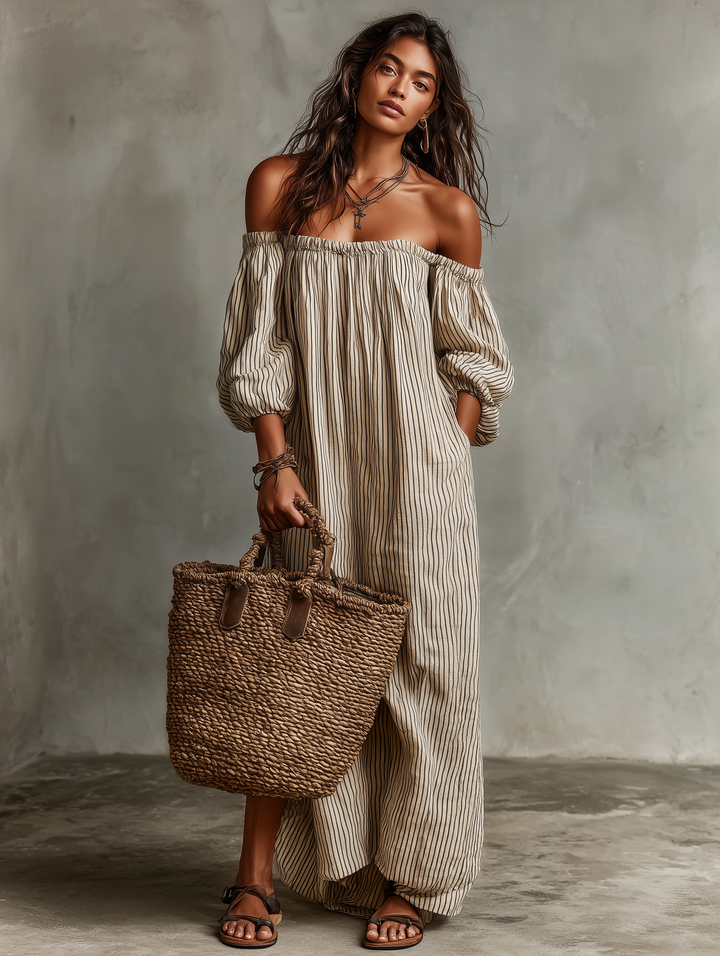 Carmen | Robe Longue avec à Épaules Dénudées