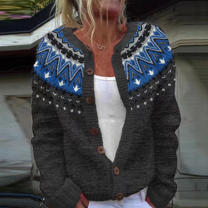 Cardigan tricoté Ragna Fair Isle
