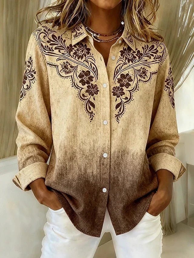 Tucson™ | Blouse à Boutons Florale Vintage Western