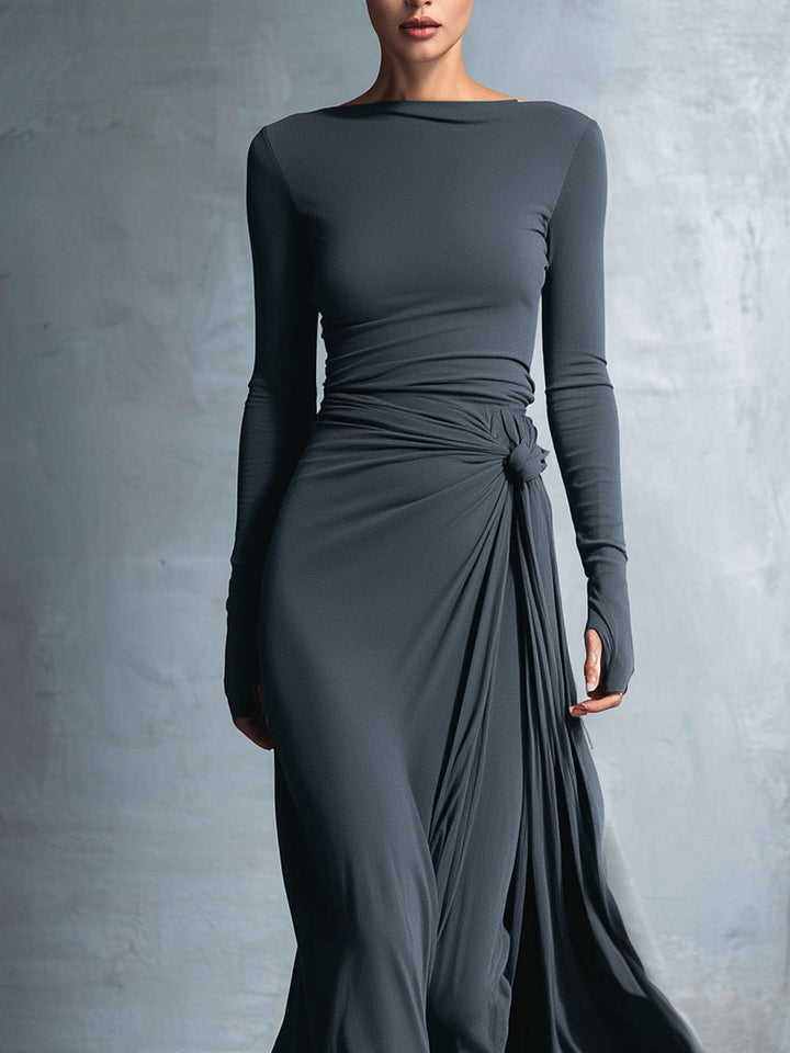 Naomie | Robe Maxi à Nœud Latéral