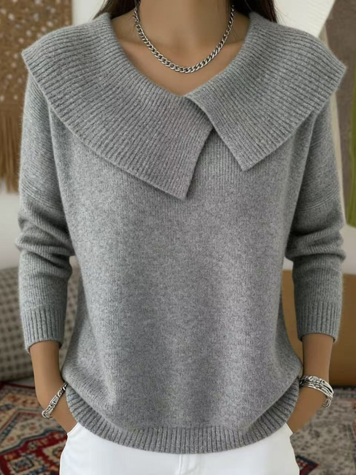 Yareli™ | Pull Tricoté à Col Oversize pour Femmes