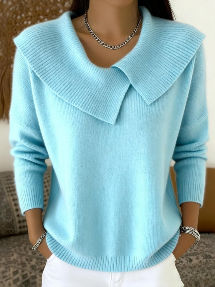 Yareli™ | Pull Tricoté à Col Oversize pour Femmes