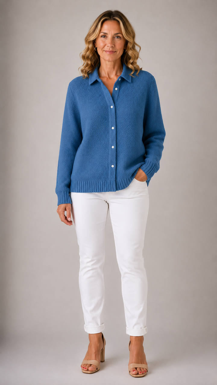 Amari™ | Cardigan en Tricot Waffle Classique pour Femmes
