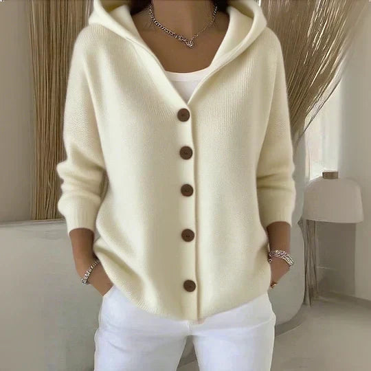 Darienne™ | Cardigan en tricot à capuche et à boutons