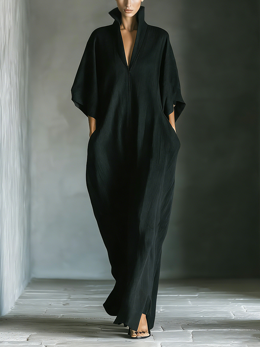 Costanza | Robe Maxi à Décolleté en V et Manches Kimono