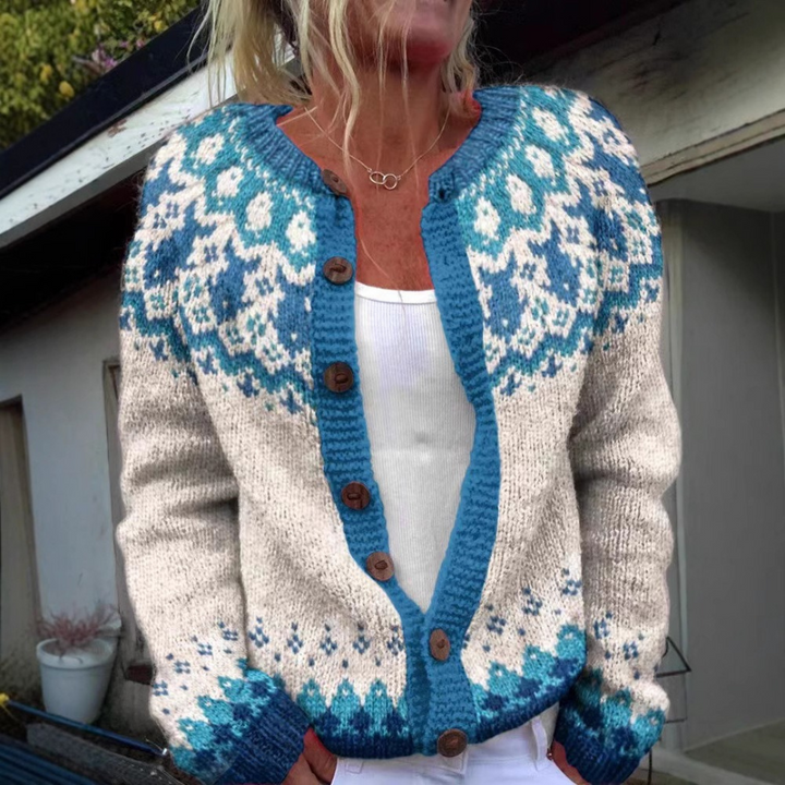 Cardigan en Tricot Nordique Rica