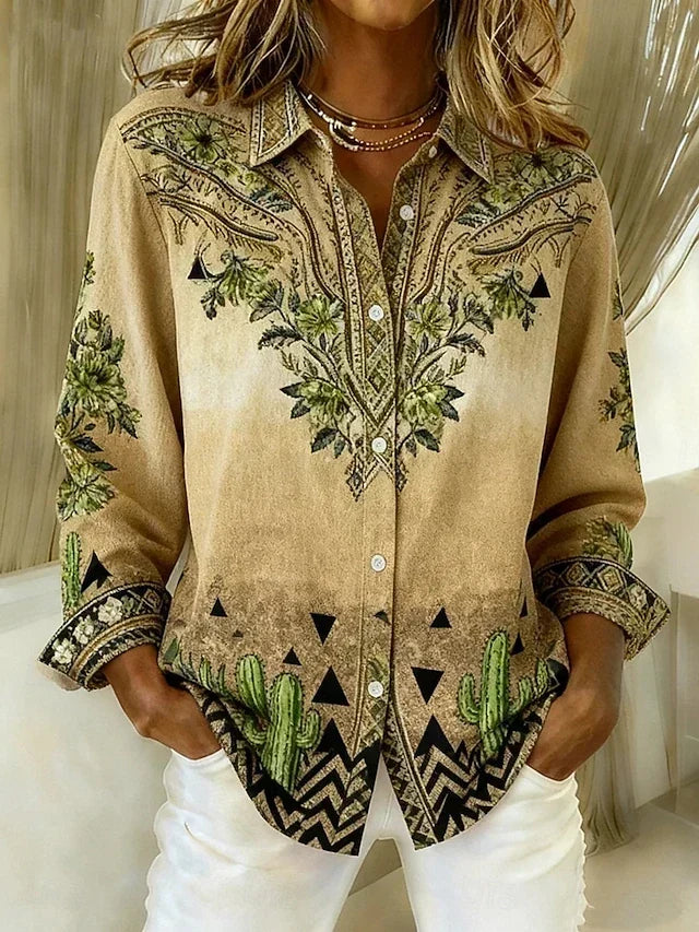 Tucson™ | Blouse à Boutons Florale Vintage Western