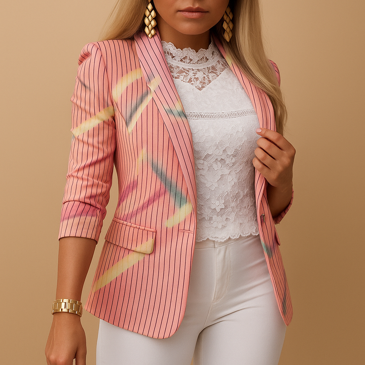 Rive | Blazer Élégant pour Femmes avec Imprimé Coloré et Col Châle