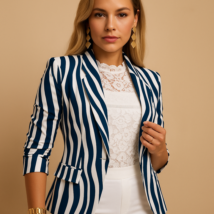 Rive | Blazer Élégant pour Femmes avec Imprimé Coloré et Col Châle