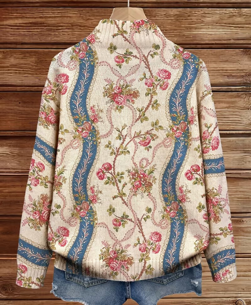 Eulalia™ | Cardigan à ruban en rose grimpant