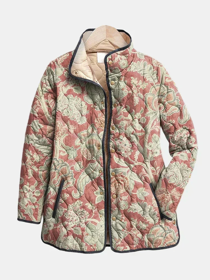 Naya | Veste Matelassée Vintage Fleurie Décontractée
