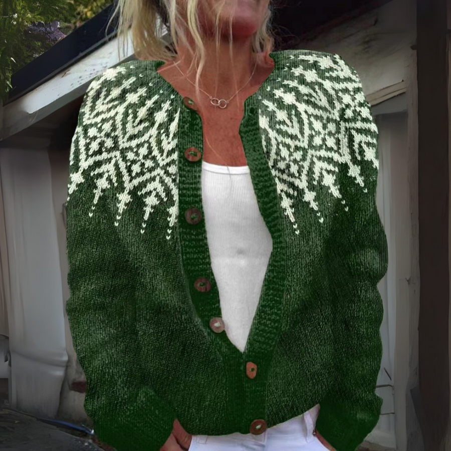 Cardigan en Tricot Nordique Nadia