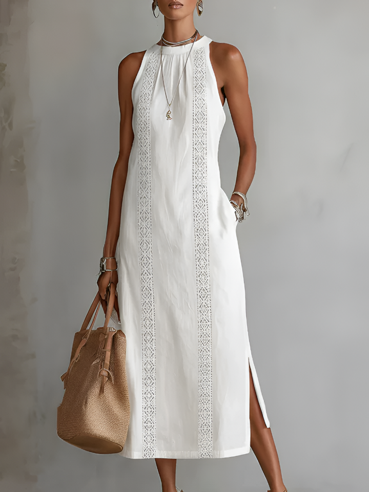 Jimena | Robe Midi Élégante à Col Mao