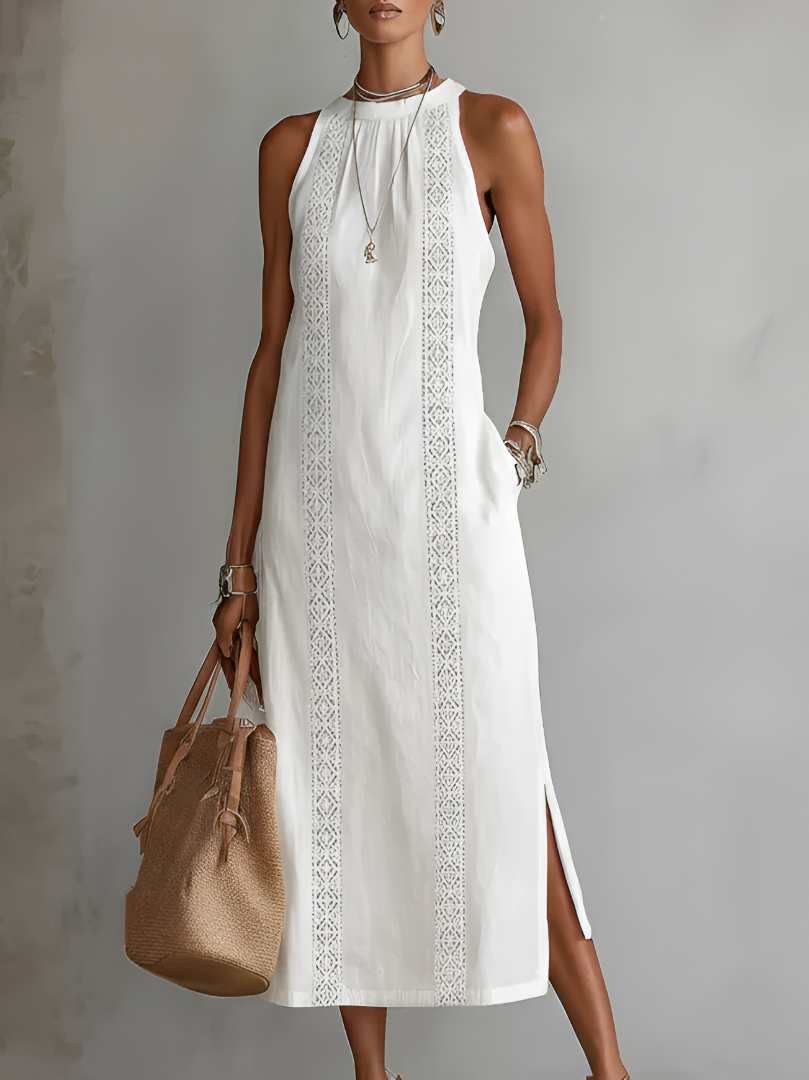 Jimena | Robe Midi Élégante à Col Mao