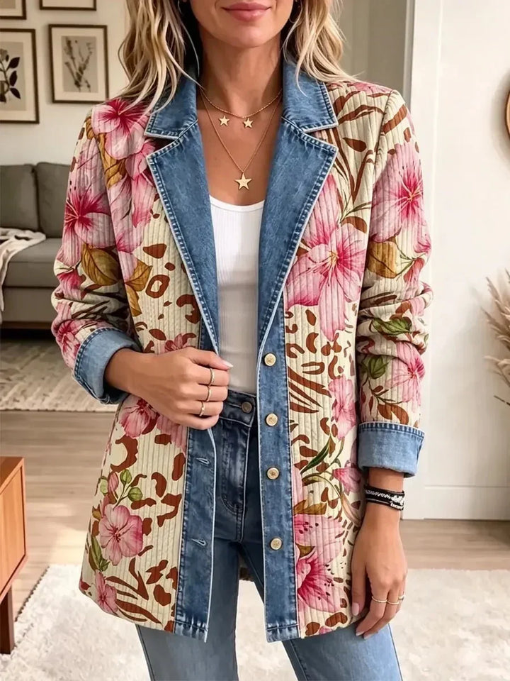 Elva™ | Veste en Jean Léopard Floral
