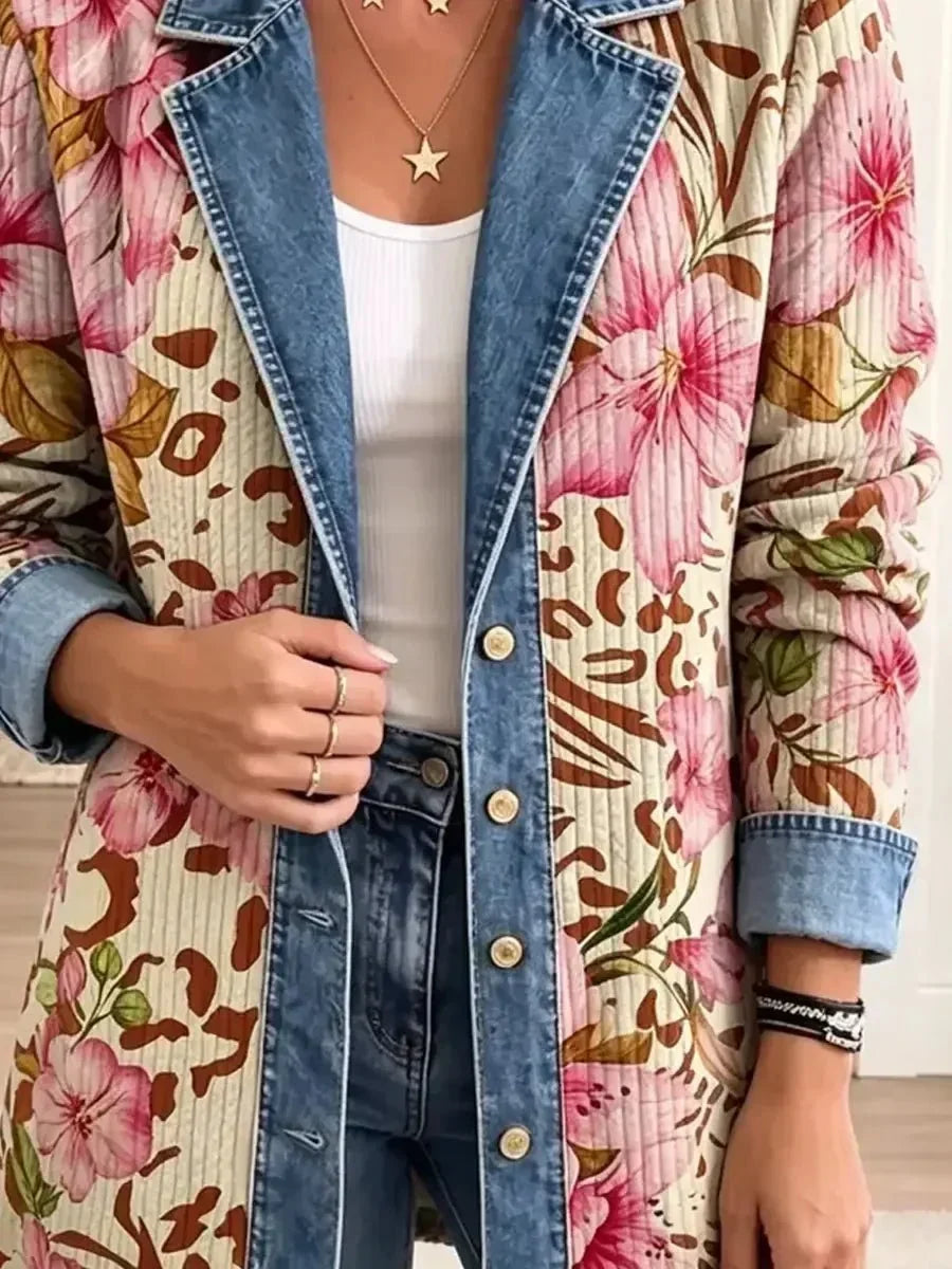 Elva™ | Veste en Jean Léopard Floral