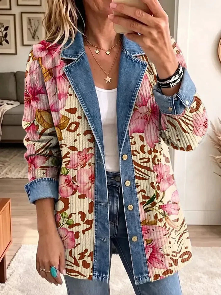 Elva™ | Veste en Jean Léopard Floral