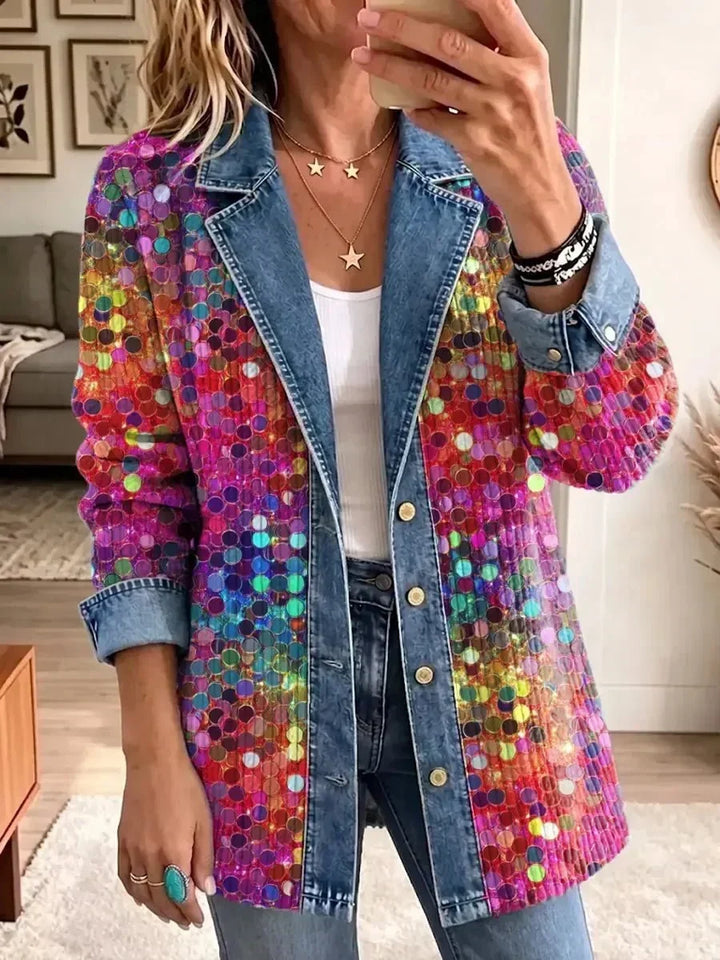 Zola™ | Veste en Jean avec Panneaux de Sequins