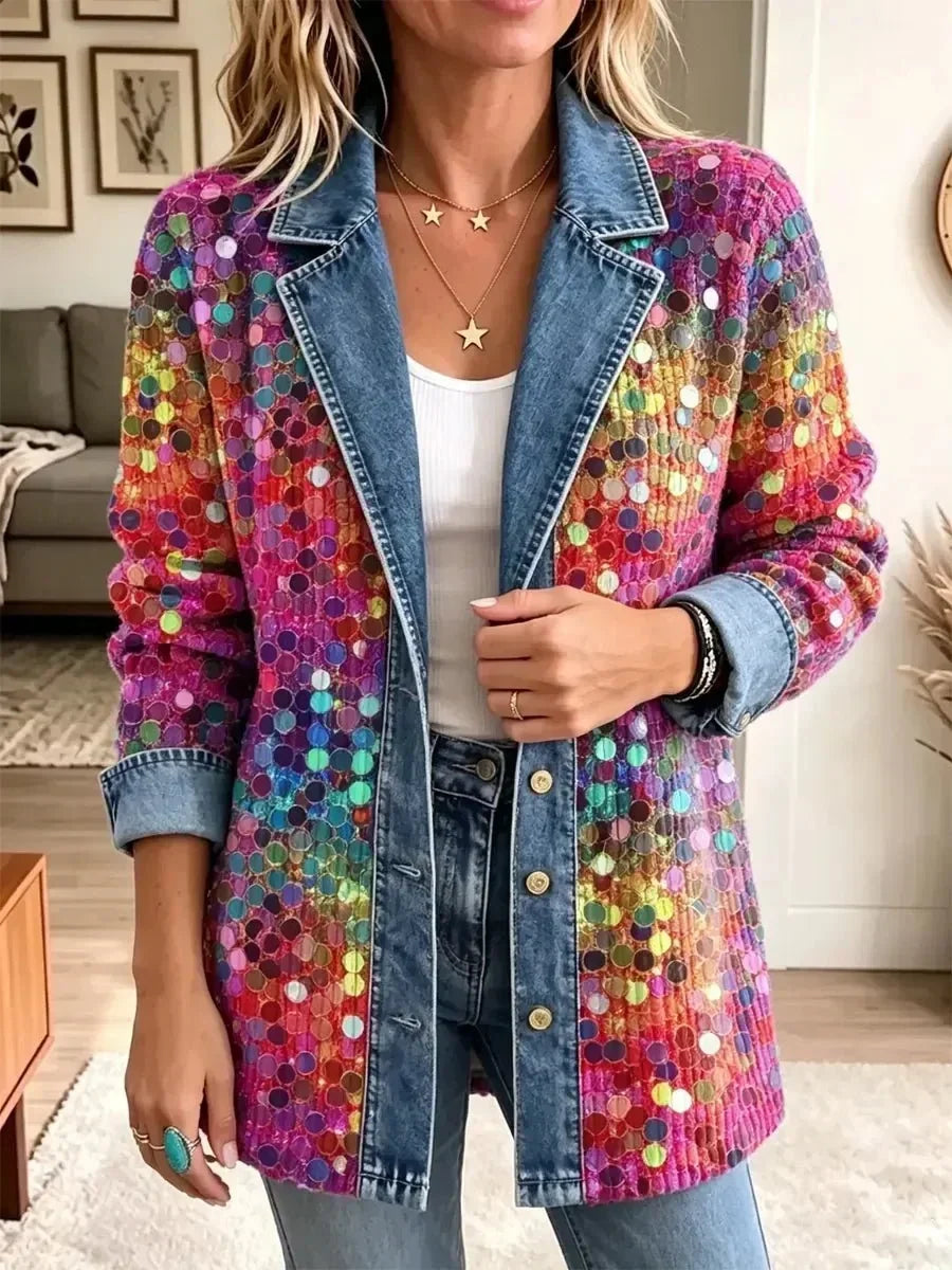 Zola™ | Veste en Jean avec Panneaux de Sequins