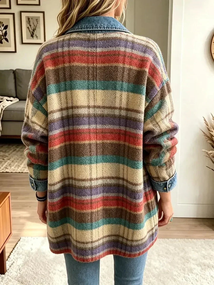 Maudie™ | Veste en Jean Patchwork à Carreaux