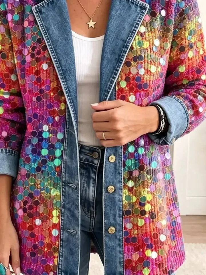 Zola™ | Veste en Jean avec Panneaux de Sequins