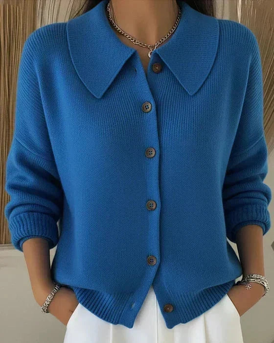 Amara™ | Cardigan Tricoté Classique à Col pour Femme