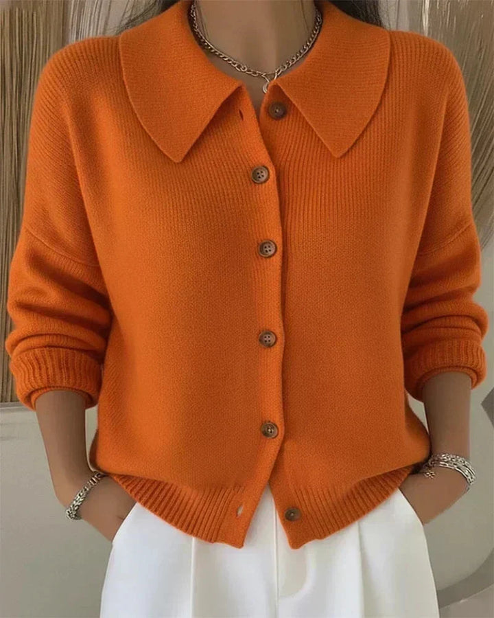 Amara™ | Cardigan Tricoté Classique à Col pour Femme