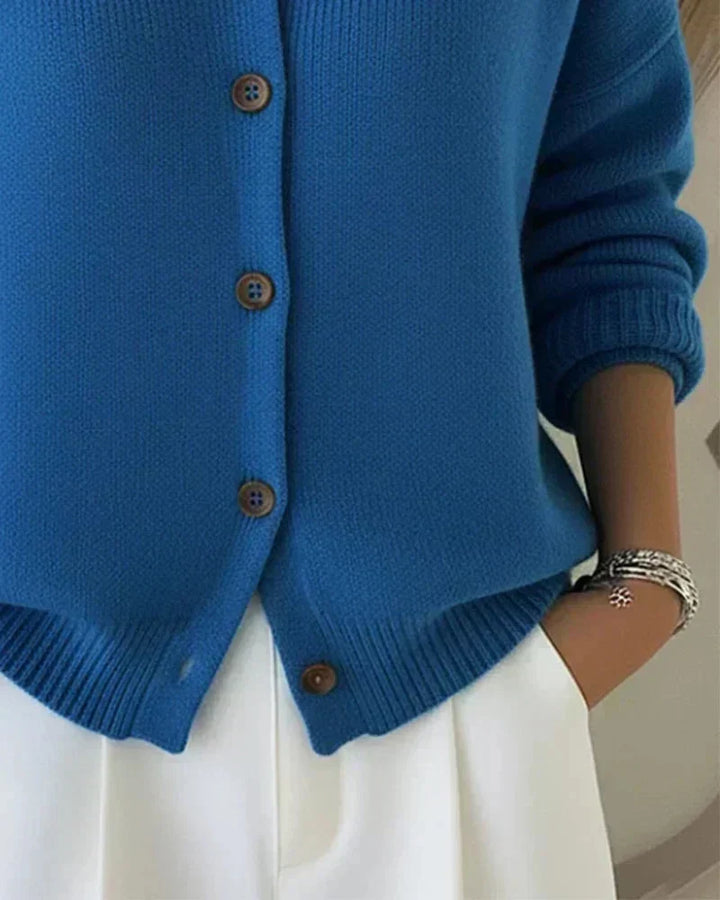 Amara™ | Cardigan Tricoté Classique à Col pour Femme