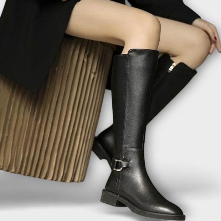 Mira - Bottes en Cuir Hautes jusqu'aux Genoux