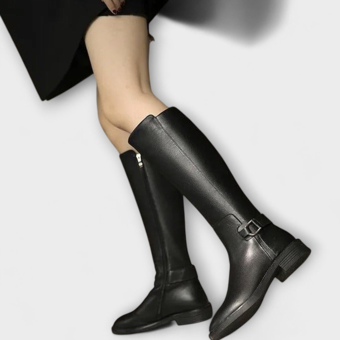 Mira - Bottes en Cuir Hautes jusqu'aux Genoux