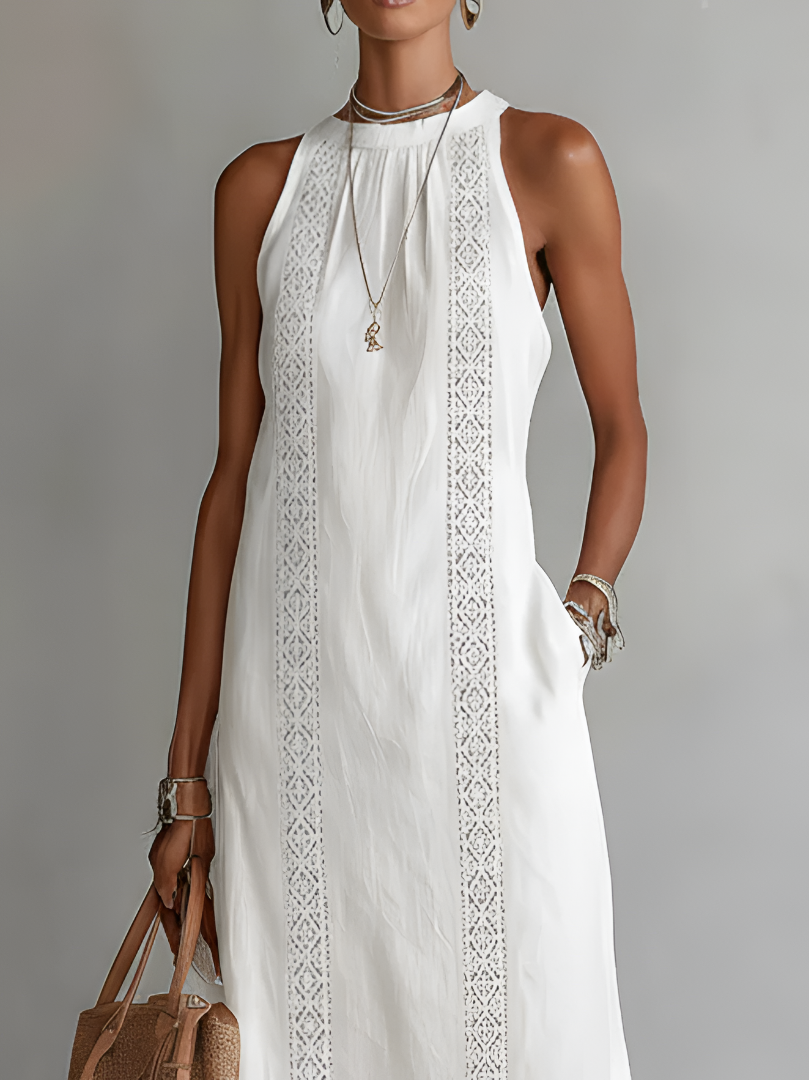 Jimena | Robe Midi Élégante à Col Mao