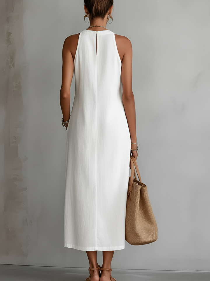 Jimena | Robe Midi Élégante à Col Mao