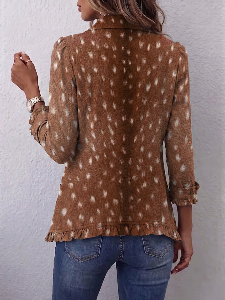 Nolinda | Veste Ruffle Imprimé Animaux Bohème