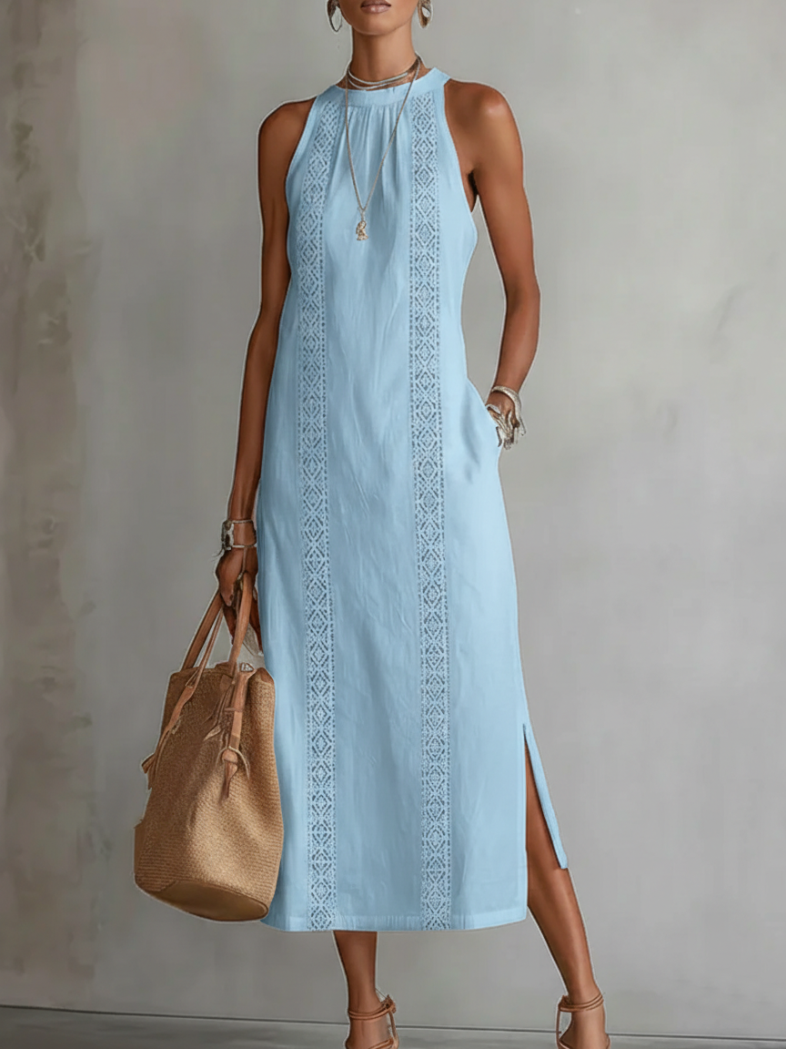 Jimena | Robe Midi Élégante à Col Mao