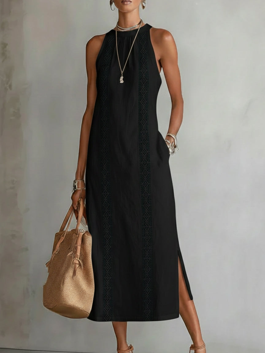 Jimena | Robe Midi Élégante à Col Mao